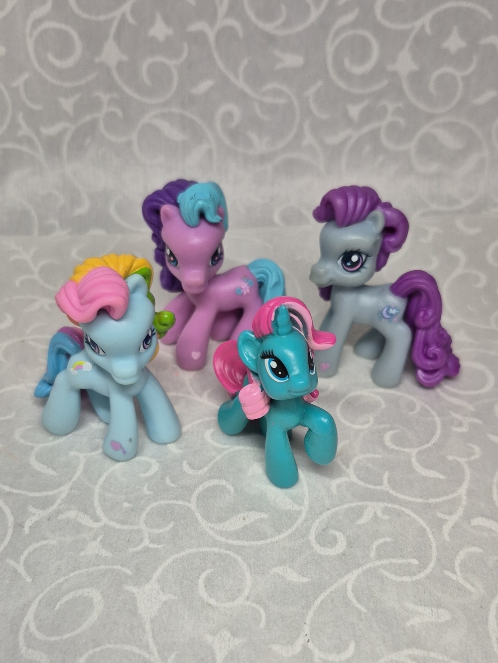 My Little Pony Teal, Light Blue, Lavender & Gray Mini Pony Set